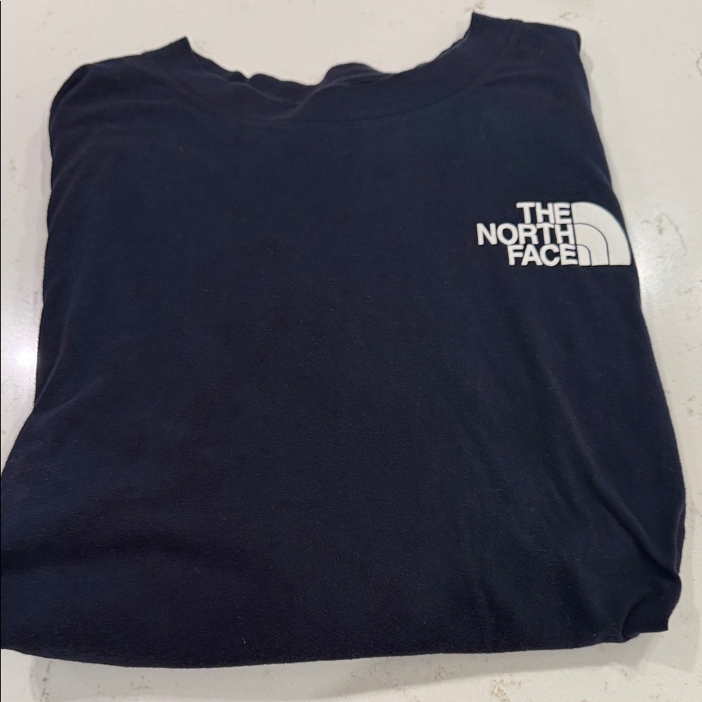 The North Face Navy Tee with White Logo